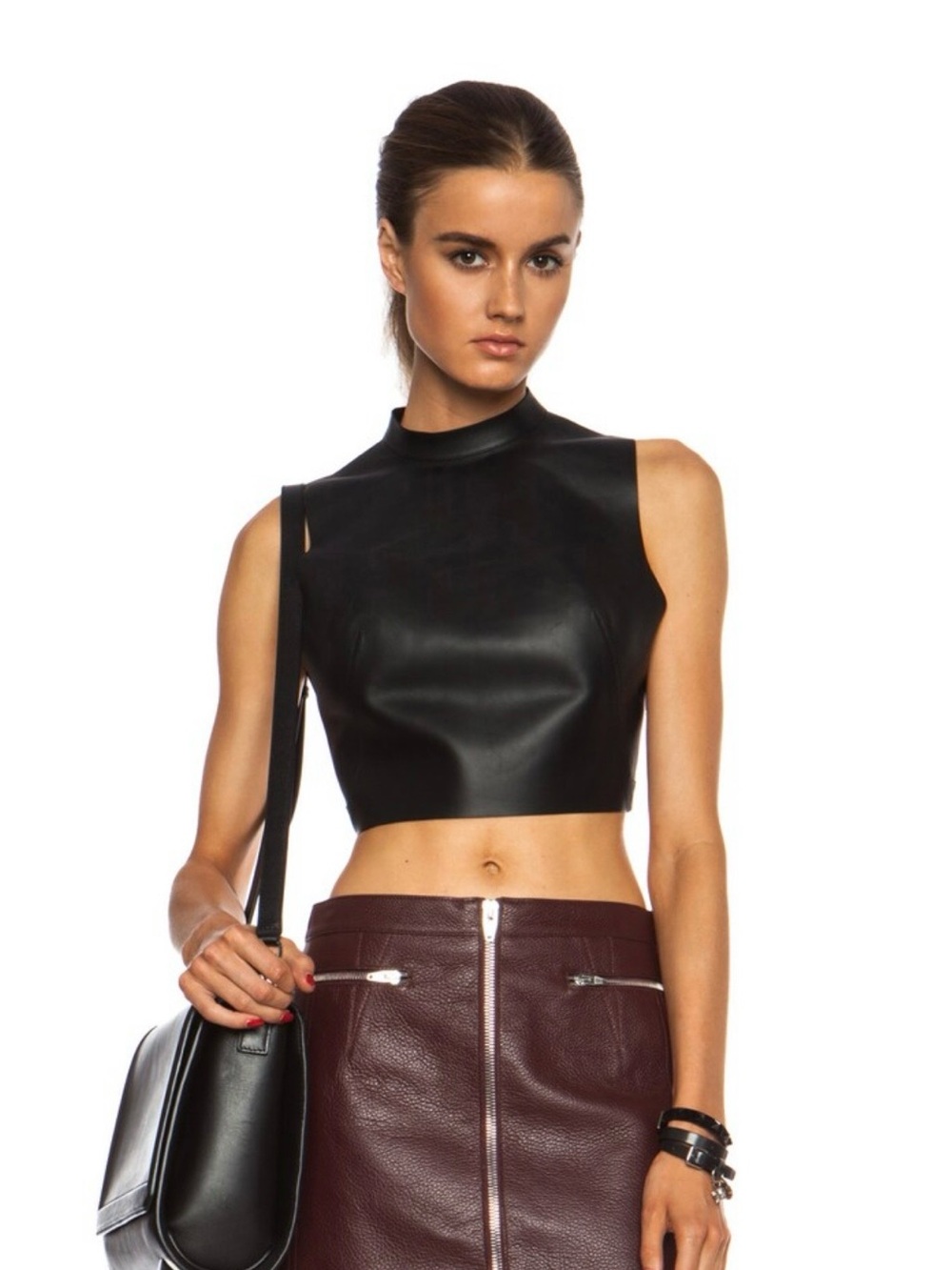 Alexander Wang leather crop top
